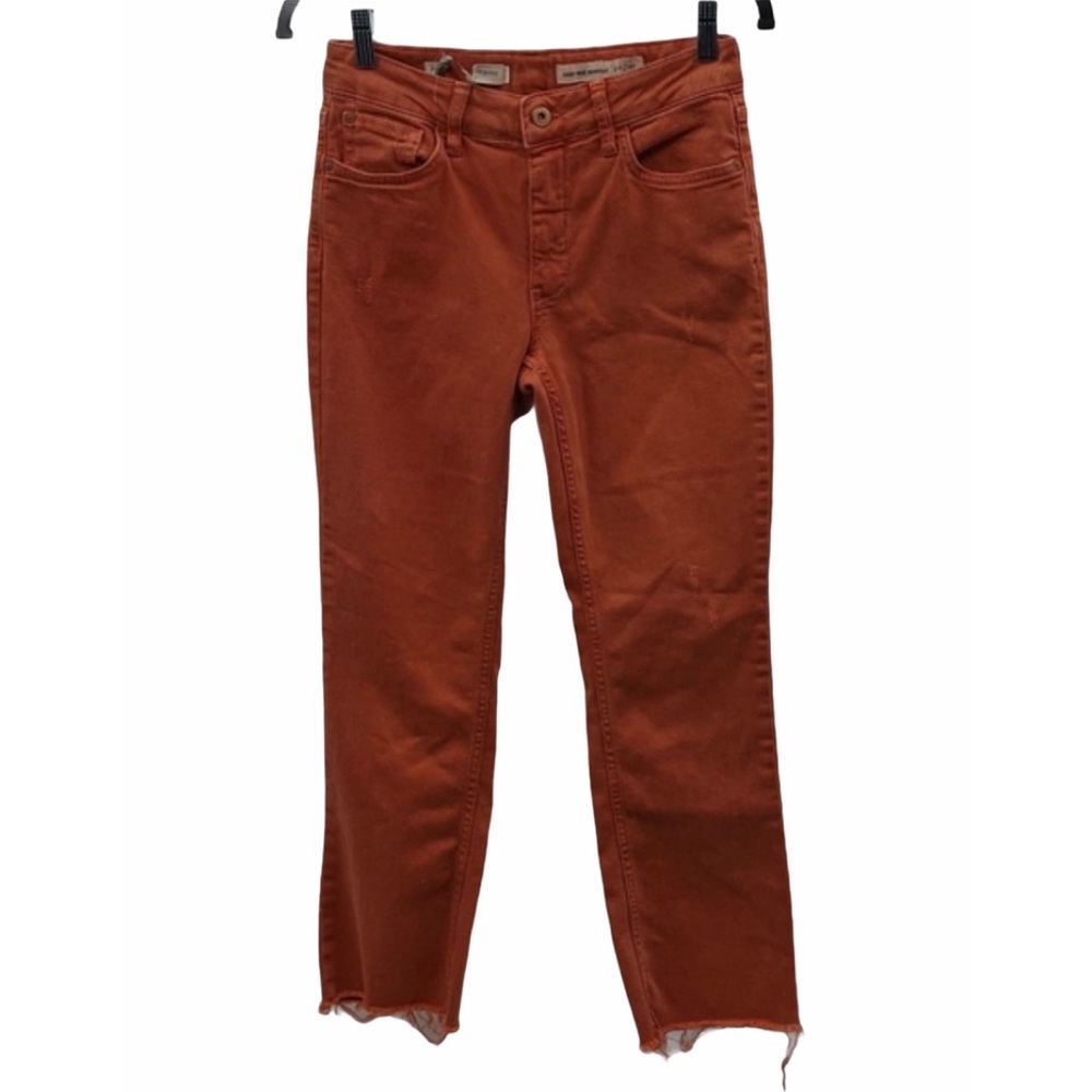 ANTHROPOLOGIE Pilcro & the Letterpress Burnt Orange High-Rise Bootcut Jeans 27